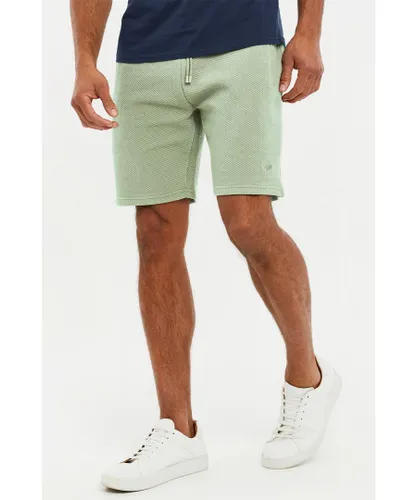 Threadbare Mens 'Fergie' Waffle-Textured Sweat Shorts - Green