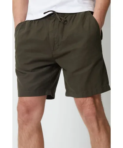 Threadbare Mens Green 'Lent' Cotton Lyocell Jogger Style Shorts