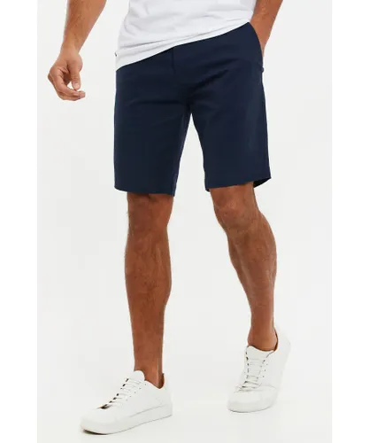 Threadbare Mens Navy Cotton 'NorthSea' Slim Fit Chino Shorts