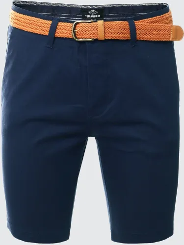 Threadbare Navy Belted Chino Shorts
