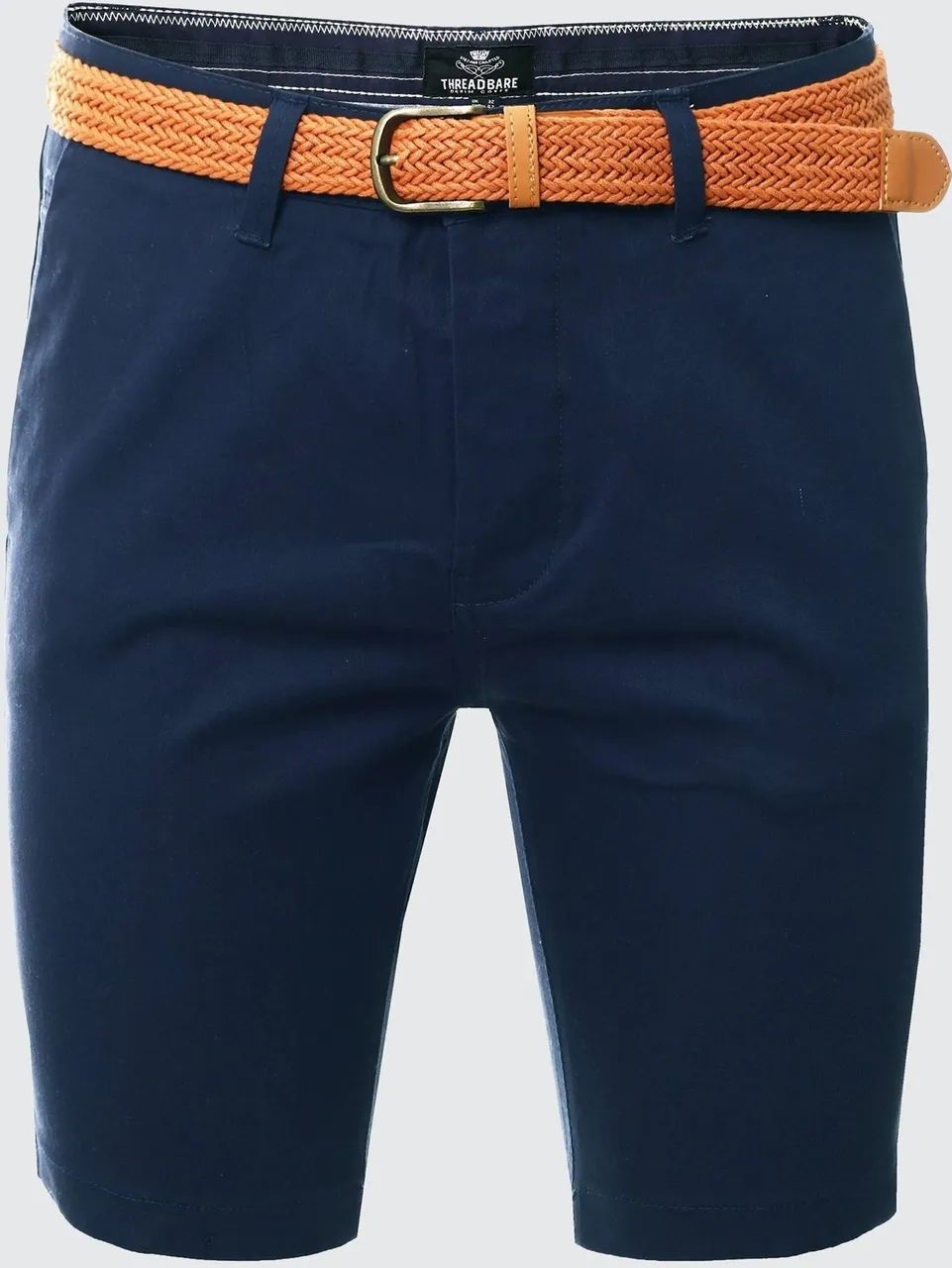 Threadbare Navy Belted Chino Shorts