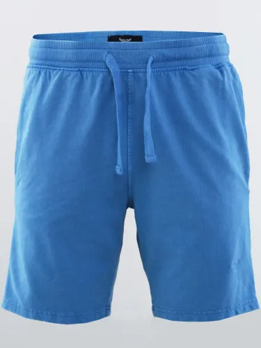 Threadbare Tranquil Blue Dye Effect Cotton Fleece Shorts