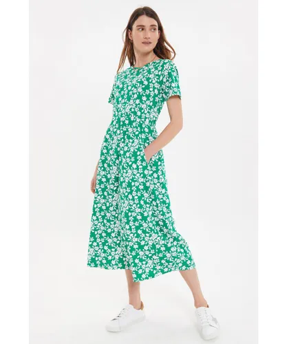 Threadbare Womens 'Danni' Cotton Smock-Style Dress - Green