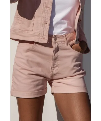Threadbare Womens Pink 'Calais' Classic Denim Shorts Cotton