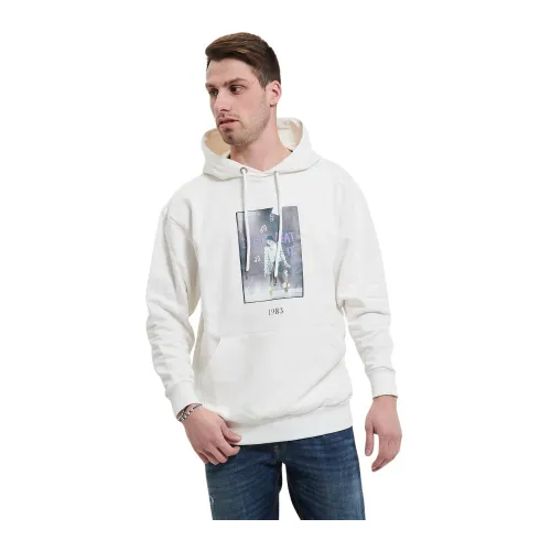 Throwback , Classic Sweatshirt with Hood ,White male, Sizes: