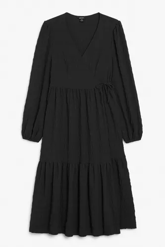Tiered midi dress - Black