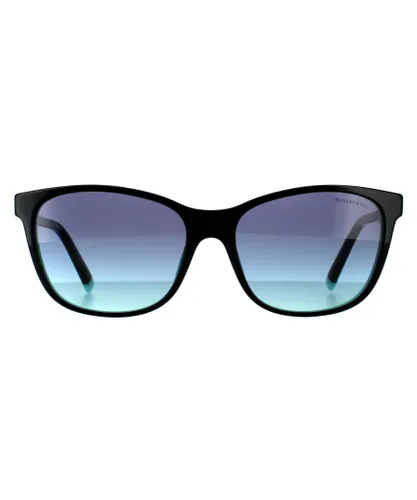 Tiffany & Co Rectangle Womens Black On Blue Gradient Sunglasses - One