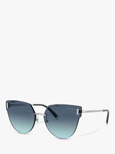 Tiffany & Co TF3070 Women's Irregular Sunglasses, Silver/Blue Gradient - Silver/Blue Gradient - Female
