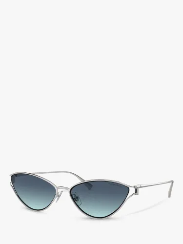 Tiffany & Co TF3095 Women's Cat's Eye Sunglasses, Silver/Blue Gradient - Silver/Blue - Female