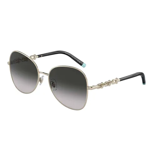 Tiffany , Gold Grey Shaded Sunglasses TF 3086 ,Yellow female, Sizes:
