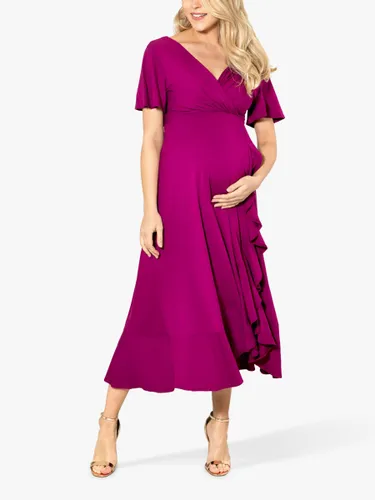 Tiffany Rose Plain Waterfall Midi Maternity Dress - Orchid Pink - Female
