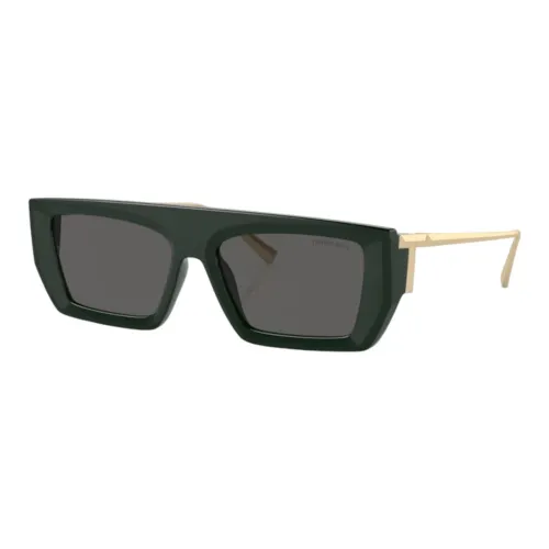 Tiffany , Women's Rectangular Sunglasses Green/Gold ,Green female, Sizes: