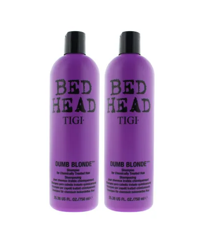 Tigi Womens Bed Head Dumb Blonde Shampoo 750ml For Chemically Treated Hair x 2 - NA - One Size