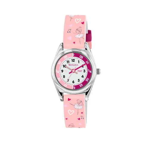 Tikkers Girl's Analog Quartz Watch with Silicone Strap