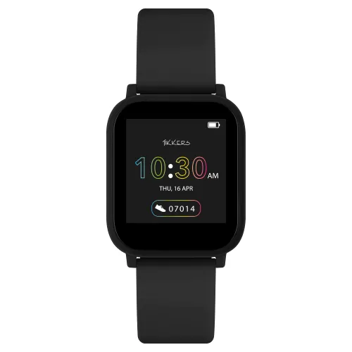 Tikkers Teen Series 10 Black Silicone Strap Smart Watch