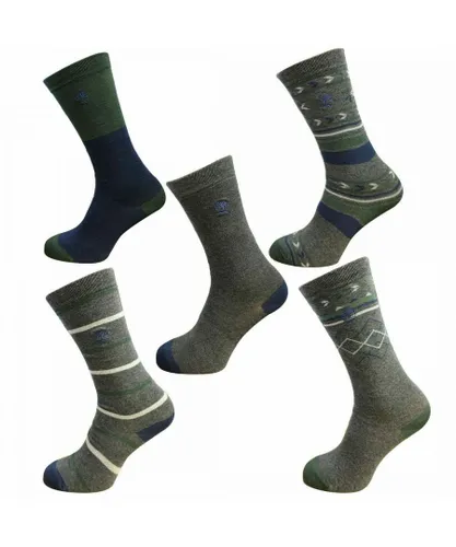 Timberland 5-Pack Mixed Dark Grey Crew Mens Socks A1EIM 010 Cotton