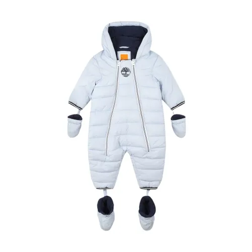 Timberland , Baby Snowsuit with Detachable Mittens and Booties ,Blue male, Sizes: