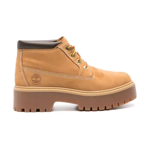 Timberland , Beige Leather Waterproof Boots ,Beige female, Sizes: