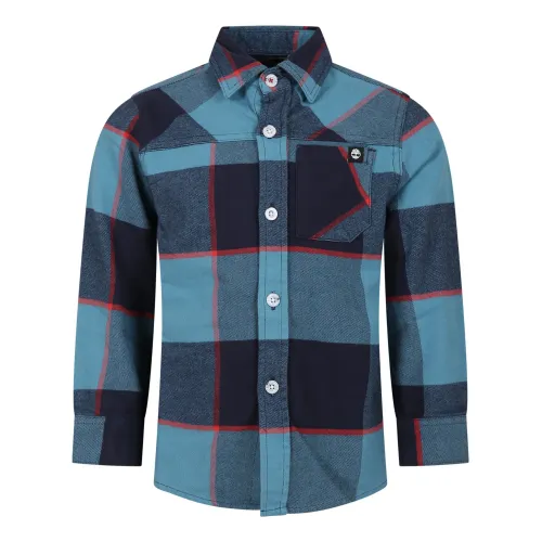 Timberland , Blue Checked Long Sleeve Shirt ,Blue unisex, Sizes: