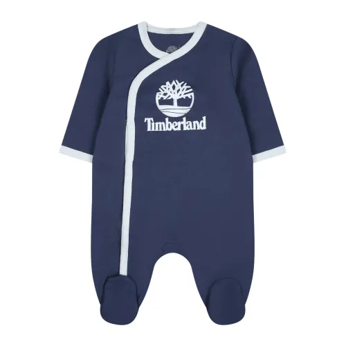 Timberland , Blue Cotton Jumpsuit with Logo Print ,Blue male, Sizes: