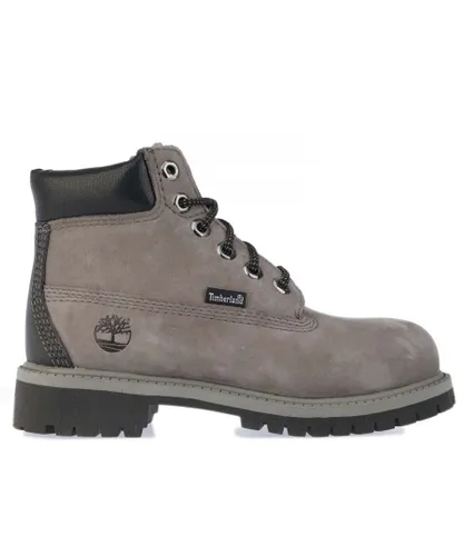Timberland Boys Boy's Childrens 6 Inch Premium Waterproof Boots in Grey Leather