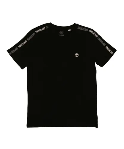 Timberland Boys Boy's Juniors Tape T-Shirt in Black Cotton