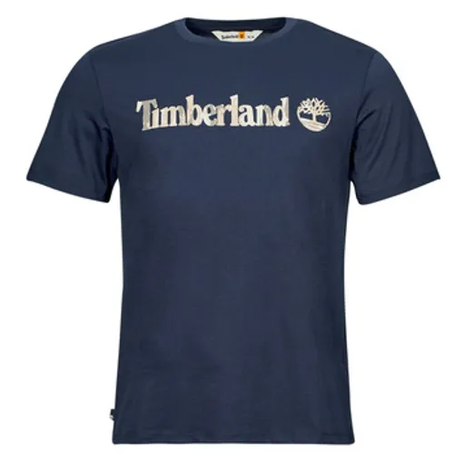 Timberland  Camo Linear Logo Short Sleeve Tee  men's T shirt in Marine