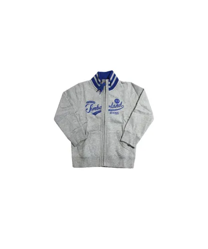 Timberland Childrens Unisex Full Zip Boys Kid Grey Cotton Logo Jacket Cardigan T0157 052
