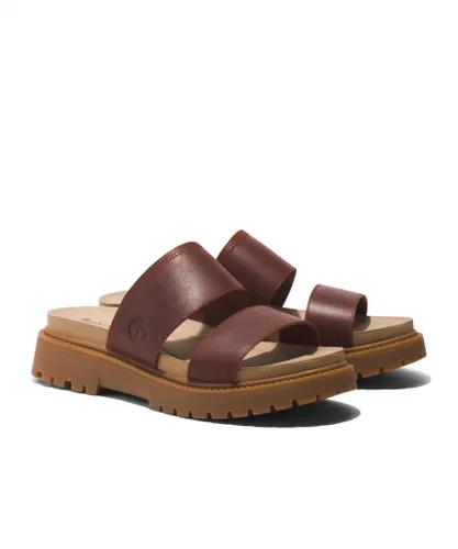 Timberland Clairemont Way Womens Leather Sliders - Brown