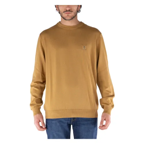 Timberland , Cotton Crewneck Sweater ,Beige male, Sizes: