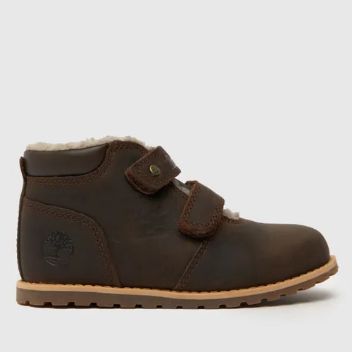 Timberland Dark Brown Pokey Pine Warm Lined Boys Toddler Boots
