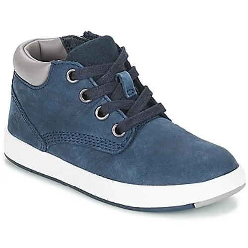 Timberland  Davis Square Leather Chk  boys's Children's Shoes (High-top Trainers) in Blue