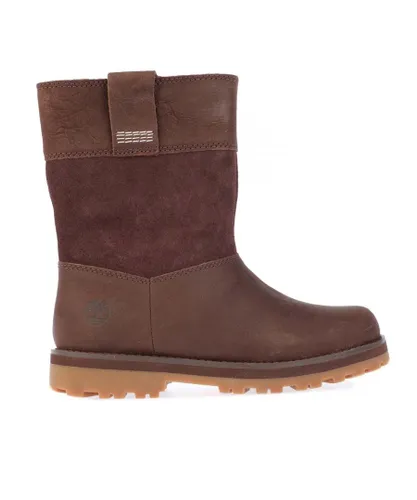 Timberland Girls Girl's Children Courma Kid Pull-On Boots in Brown Leather