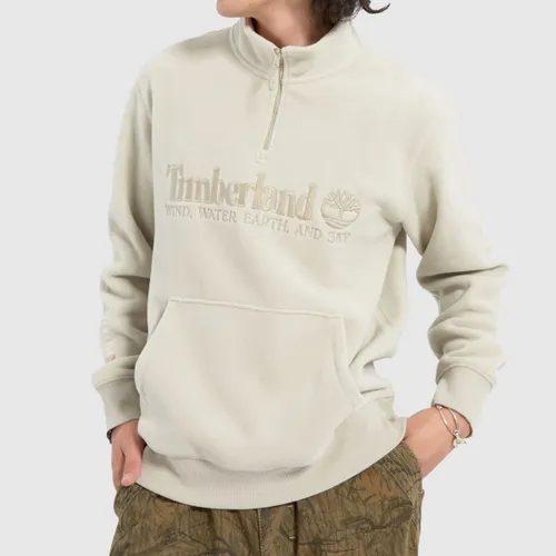 Timberland Linear Logo 1/4 Zip In Stone