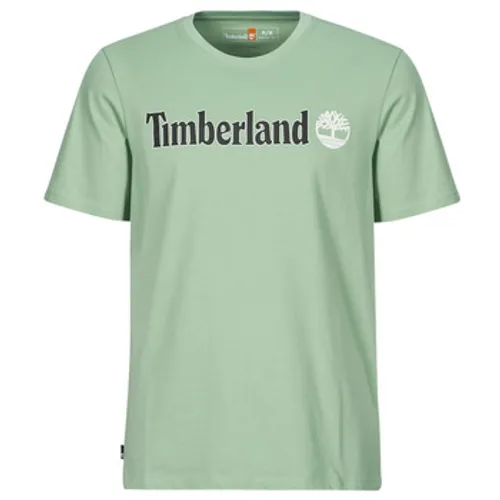 Timberland  Linear Logo Short Sleeve Tee  men's T shirt in Green