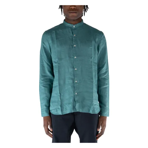 Timberland , Linen Corean Shirt ,Green male, Sizes: