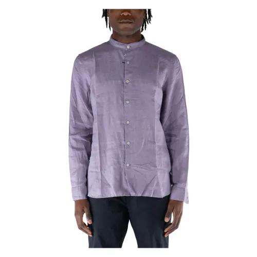 Timberland , Linen Corean Shirt ,Purple male, Sizes: