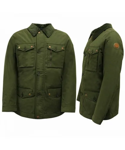 Timberland Long Sleeve Zip Up Khaki Mens Fort Hill Field Coat 0YH1E TGA - Green