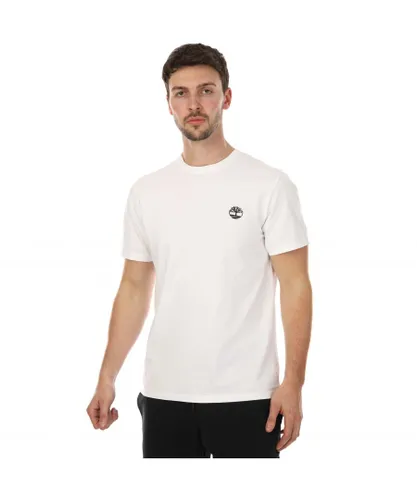 Timberland Mens Back Graphic T-Shirt in White Cotton