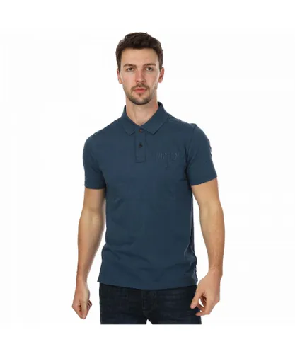 Timberland Mens EK+ Short Sleeve Polo Shirt in Denim - Blue Cotton