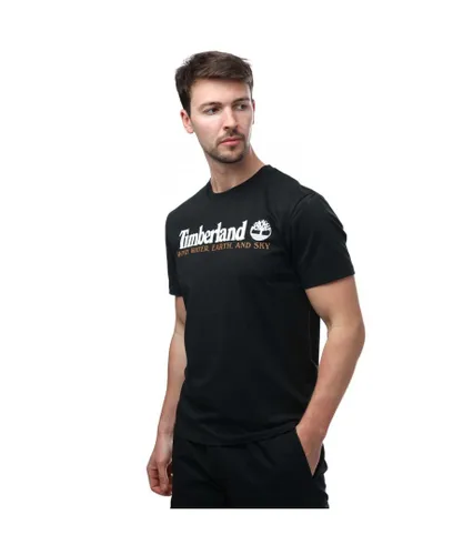 Timberland Mens Front Graphic T-Shirt in Black Cotton