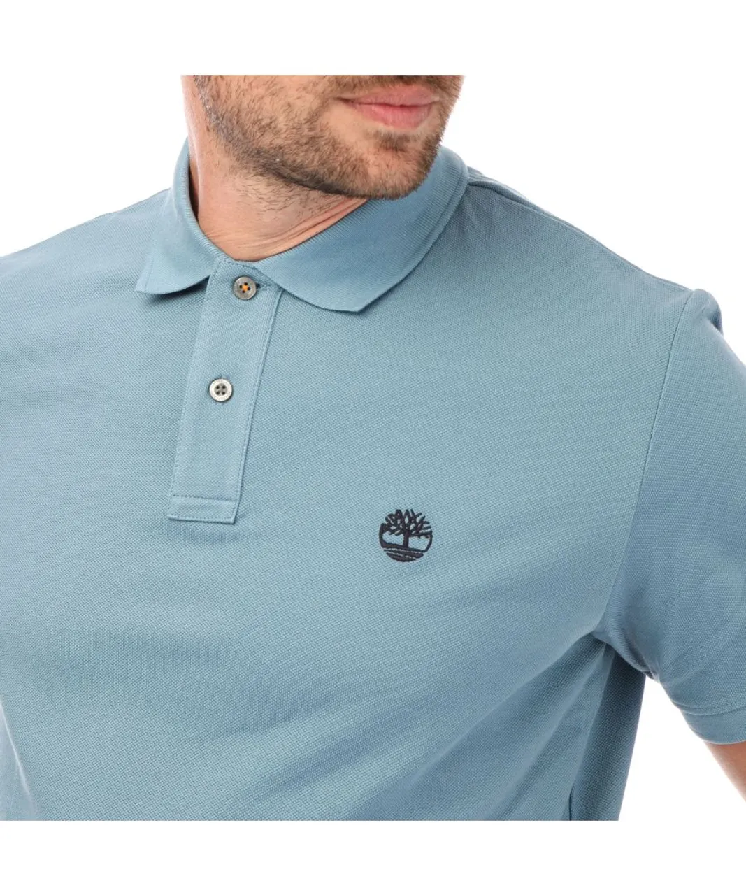 Timberland Mens Millers River Polo Shirt in Blue Cotton