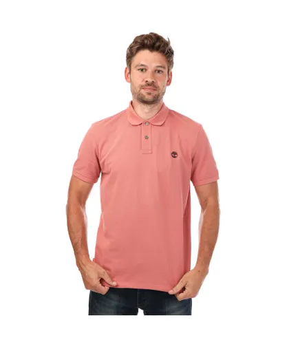 Timberland Mens Millers River Polo Shirt in Pink Cotton