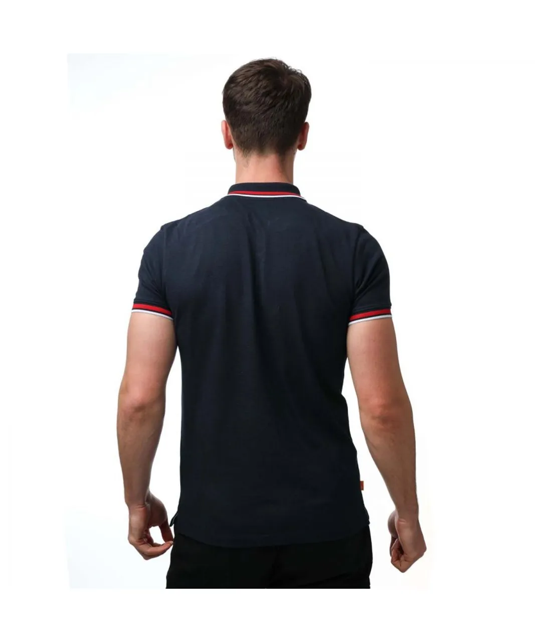 Timberland Mens Millers River Tipped Polo Shirt in Navy Cotton