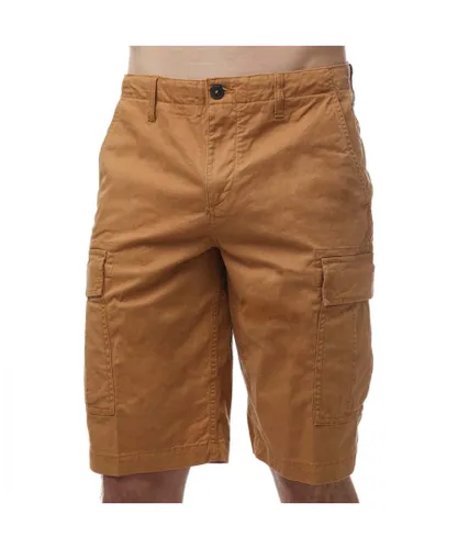 Timberland Mens Out Door Relaxed Cargo Shorts in Wheat - Natural Cotton