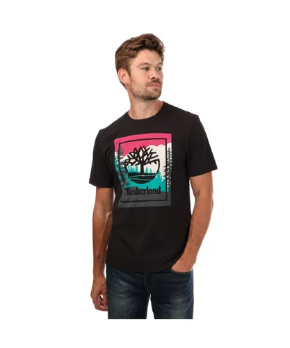 Timberland Mens Outdoor Graphic T-Shirt in Black Cotton