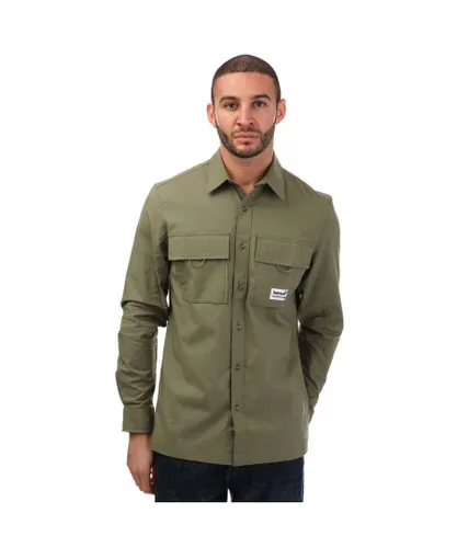 Timberland Mens Outlast Over Shirt in Khaki Cotton