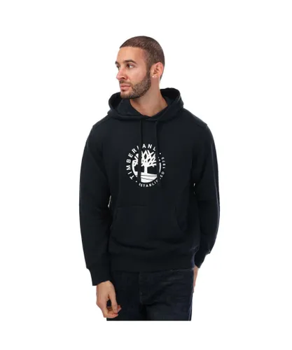 Timberland Mens Refibra Logo Hoody in Navy Cotton