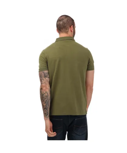 Timberland Mens Stretch Polo Shirt in Green Cotton