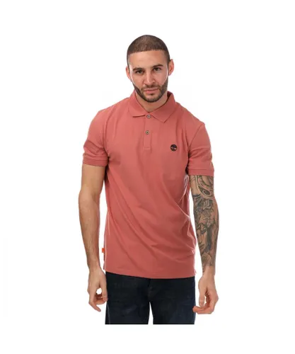 Timberland Mens Stretch Polo Shirt in Rose Cotton